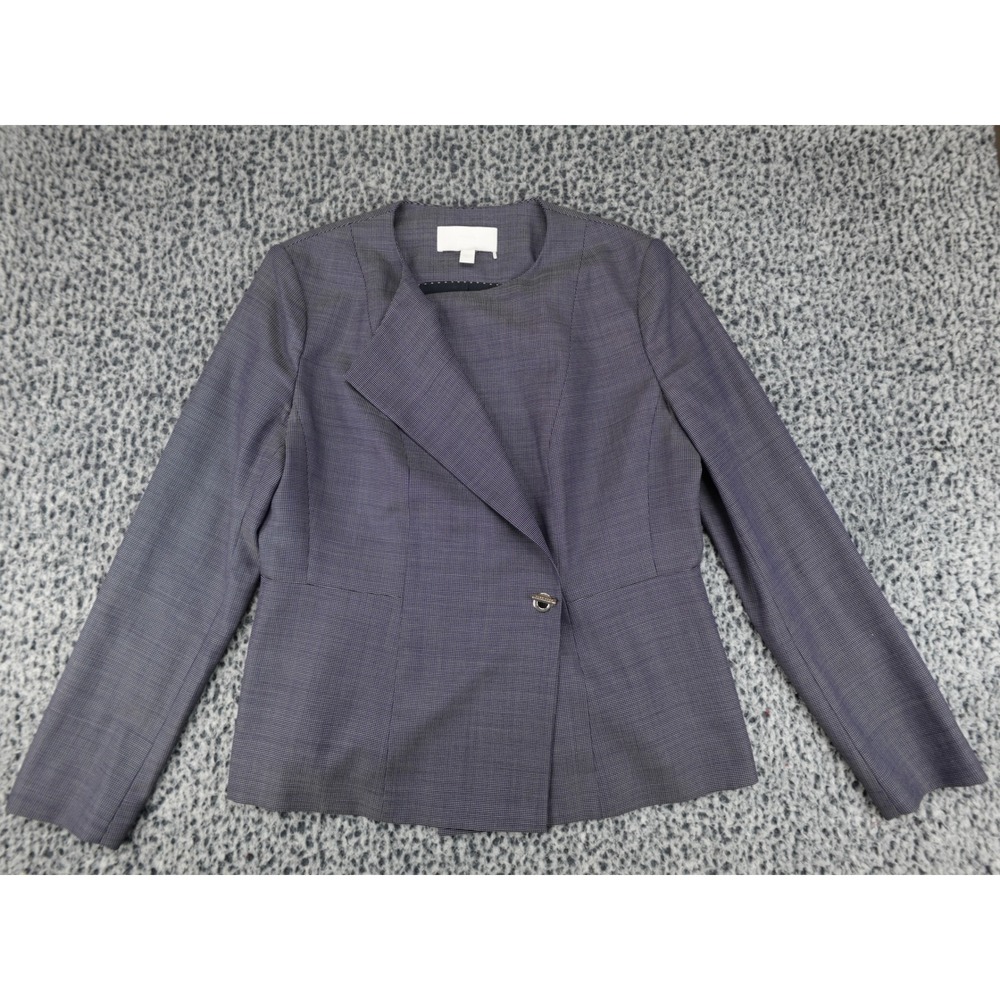 HUGO BOSS Blazer Womens 10 Purple Asymmetrical Single Button Career Blazer